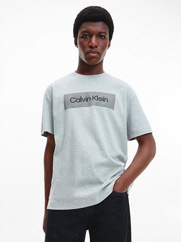 Calvin Klein USA Relaxed Logo Mens T-Shirt Grey 6498152-HE